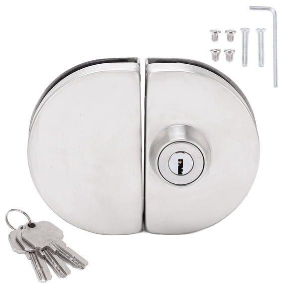 Double Hinged Glass Door Lock, 98x65mm, for 10-12mm Doors, Includes 3 Keys - Premium Replacement Solution Sarapandan