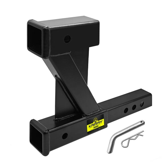Double Hitch Receiver, 2 inch Trailer Dual Hitch Extension Riser, Hitch Adapter Fits for 2 inch Receiver Extender to 10 inch Max Length, 10 Inch Riser/Drop
