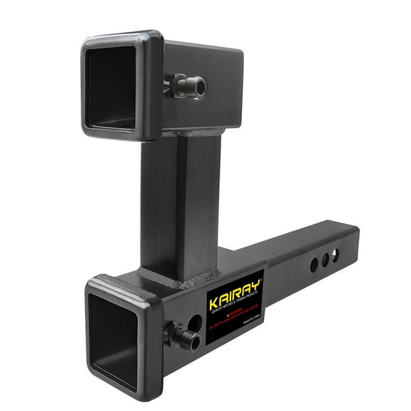 Double Hitch Receiver 2 inch Trailer Dual Hitch Extension Riser Hitch Adapter Fits for 2 inch Receiver Extender to 10 inch Max Length 7.5 Inch Riser