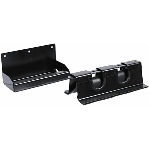 Double Holder for Cargo Bar Load Locks | Classic Rod Carrier, Bolt-on to Truck/Trailer/Warehouse/Garage Walls | 2-Piece: Restraint + Bottom Foot Protector
