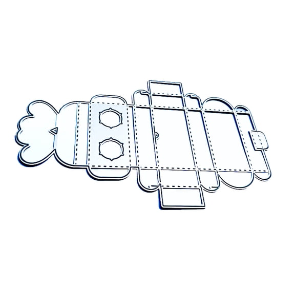 Double Hole 3D Cookies Cake Box Metal Cutting Dies Stencil DIY Handmade Folding for Case Embossing Tool Die Cuts Scrapbooking Paper Card Template Mold Decoration Craft