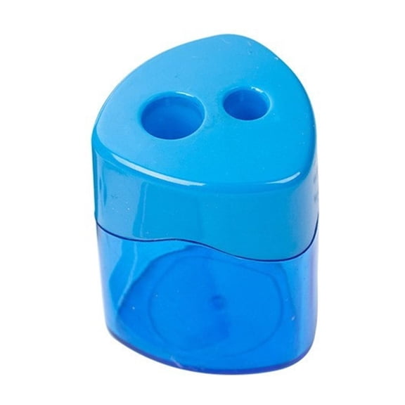 Double-Hole Handheld Pencil Sharpener, Dustproof Design, Portable Manual Pencil Trimmer, for Desktop Arrangement, Office Stationery Use and Art Creation, by Cosmug, Blue