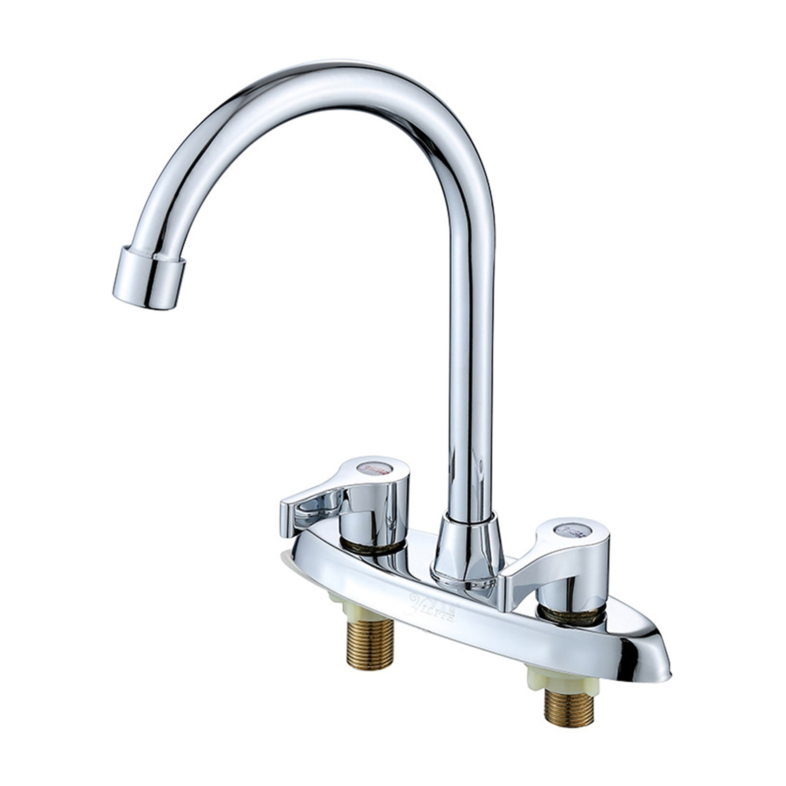 Double Hole Handle Kitchen Faucet, Brass Rotary Hot And Cold Basin Sink Mixer Tap, Sink Water Mixer Washbasin Kitchen Faucet ,Made to Last