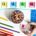 thumbnail image 1 of Double Hole Manual Pencil Sharpener with Cover | Portable Oval Design | Carbon Steel Blade | Transparent Shavings Container | 4 Pack | Color Pencil & Graphite Sharpener for Office Artist Drawing, 1 of 9
