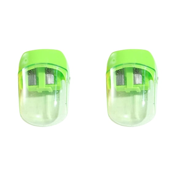 Double Hole Manual Pencil Sharpener With Plastic Cover, Compact Sharpening Device For Office And Home, Portable Pencil Sharpener For Daily Use, Green