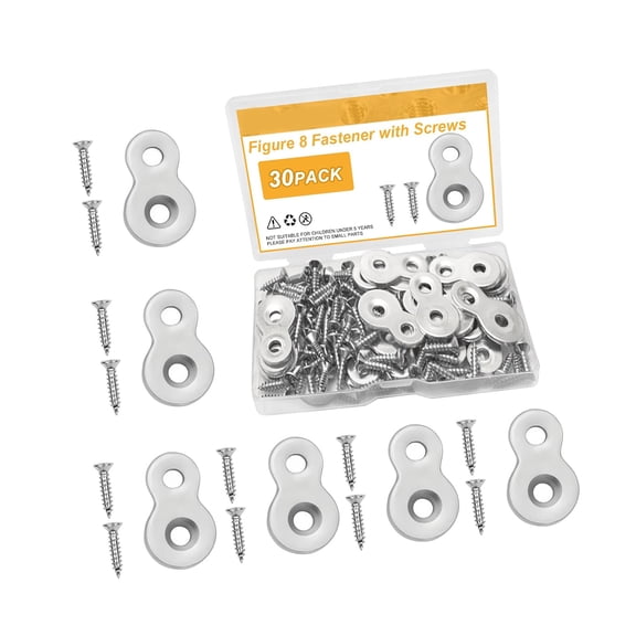 Double Hole Metal Carpentry Plates Pack of 30 with Fixing Screws Wardrobe Mounting Tool for Modulars Furniture Connection