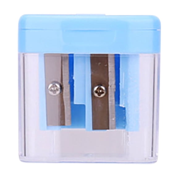 Double Hole Pencil Sharpener with Cover, 2 Holes Small Manual Pencil Sharpener with Lid, Colored Handheld Dual Hole Pencil Sharpeners Bulk for Classroom & Office