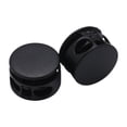 thumbnail image 1 of Double Hole Round Metal Drawstring Cord Lock, Spring Loaded Stopper Fastener For Hat Coat Hoodie, Adjustable Slider Toggle For Camping Bag, Black 1x1cm, 1 of 5