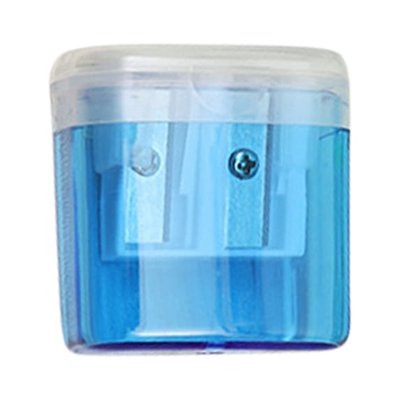 Double Holes Sharp Pencil Sharpener, Small Pencil Sharpener Manual Pencil Sharpener with Lid, Portable Handheld Pencil Sharpener Supplies for Classroom Office