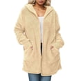 thumbnail image 1 of Double Hooded Cardigan Windproof Jacket With Drawstring Pockets for Women's Outdoor Wear, 1 of 5