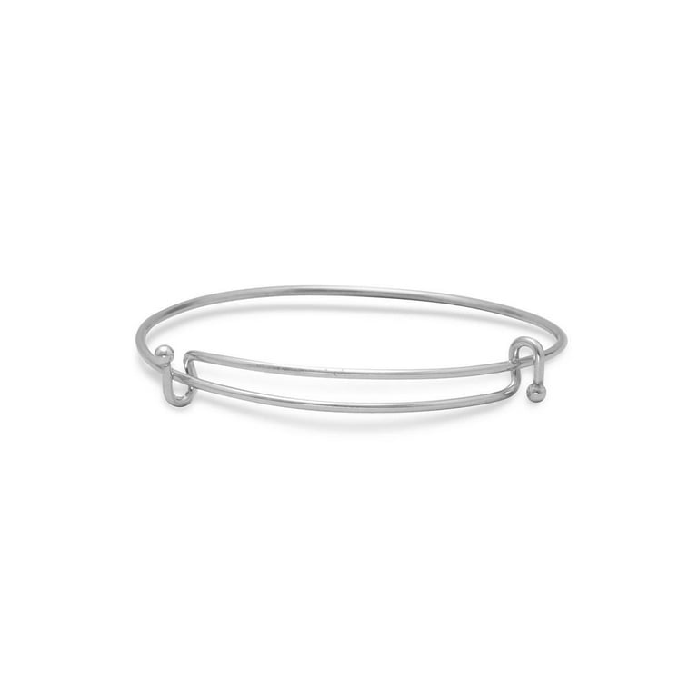 Double Hook Expandable Wire Charm Bangle Bracelet Sterling Silver Double Hook Expandable Wire Charm Bangle Bracelet Sterling Silver