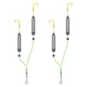 Double-Hook Reverse Bottom Rig for Surf Fishing - Saltwater Pompano Rigs with Mono Line & Floats, Heavy Duty Offshore Bottom Fishing Setup for Beach/Pier Angling