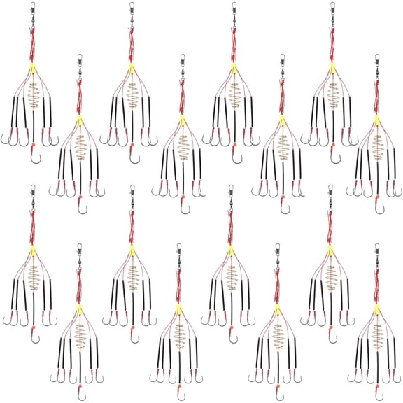 Double Hook Rig Surf Fishing: 9PCS Pompano Float Rigs with 3 Circle Hook Saltwater Gear Tackle for Surf Fishing