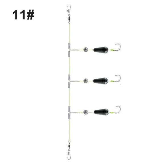 Double Hook Rig Surf Fishing, Pompano Float Rigs with 3 Circle Hook Saltwater Gear Tackle for Surf Fishing, Anti-bottom string hook, off-the-bottom pre-tied fishing hooks - Shape C