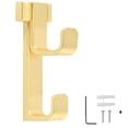 thumbnail image 1 of Double Hook Wall Mounted Hanger Heavy Duty Adjustable Coat Rack And Hat Holder Modern Gold Finish For Entryway Bedroom Bathroom Closet Organization, 1 of 8