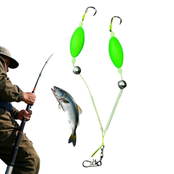 Double Hooks Fishing Double Reverse Fishing Hook Set Multi-Layer Dynamic Automatic Rig for Catfish Freshwater Trout Bass Applications