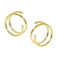 thumbnail image 1 of Double Hoop Earrings for Single Piercing, 14K Gold Filled Spiral Twist, 4mm 24 Gauge, 1 of 11