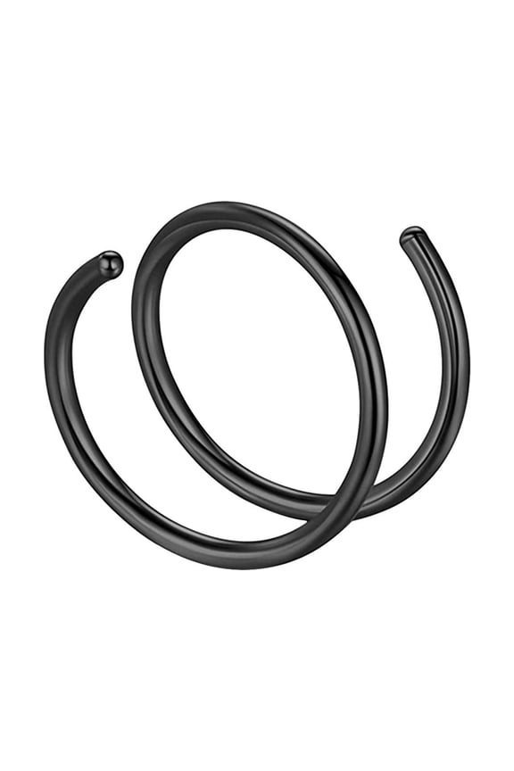 Double Hoop Nose Ring For Single Piercing Small Thin 8mm Spiral Nose Jewelry For Women Men