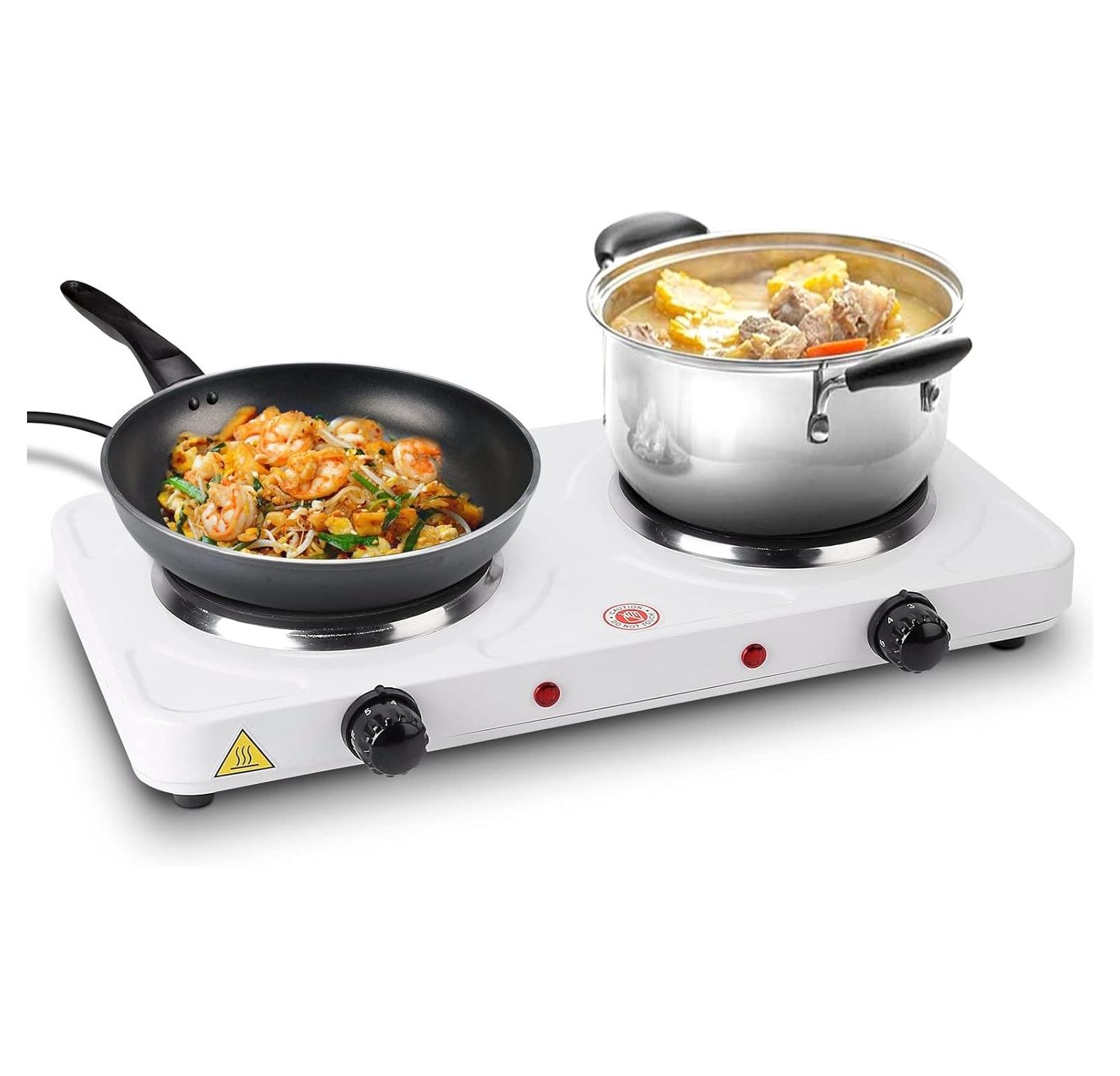 Double Hot Plate for Cooking, GREATYUUO Electric Double Burner, 2000w