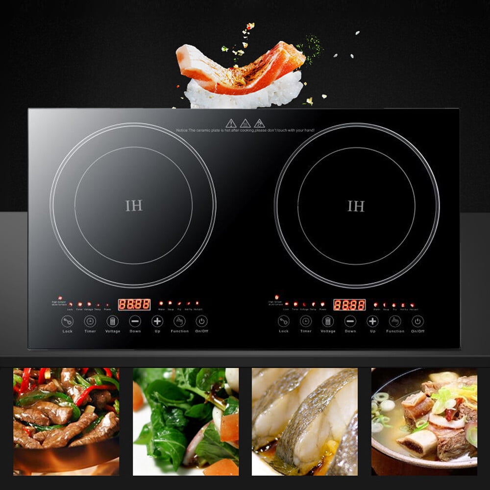 Double Induction Cooker 1200W 2 Burner Induction Cooker Cooktop Dual Induction Hot Plate