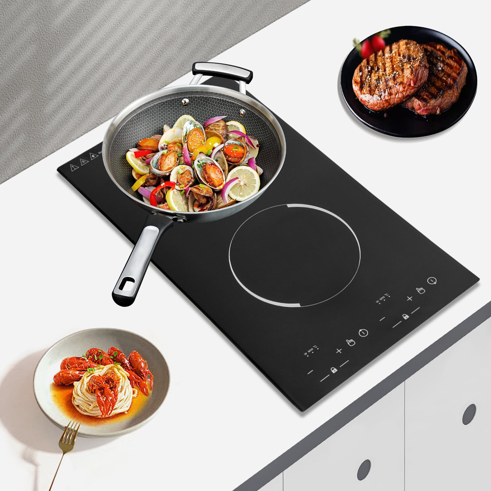 Double Induction Cooktop - 4000W Portable Dual Burner with Timer