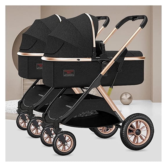 Double Infant Stroller,Baby Stroller Twins-Cozy Compact Twin Stroller,Twin Baby Pram Stroller,Oversized Canopy,Double Seat Tandem Stroller with Tandem Seating,Easy Foldable
