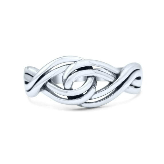 Double Infinity Knot New Style Mittal Promise Band Ring Ring 925 Sterling Silver Size 4