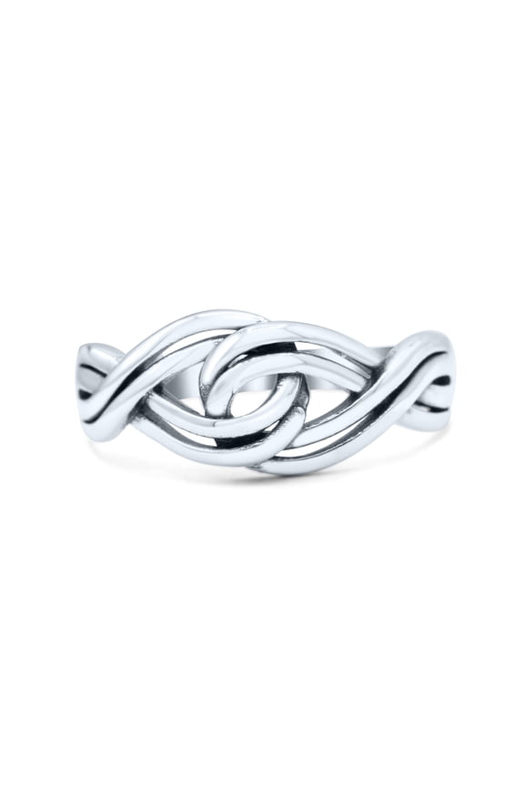 Double Infinity Knot New Style Mittal Promise Band Ring Ring 925 Sterling Silver Size 4