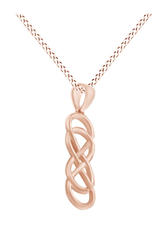 Double Infinity Symbol Pendant Necklace In 14K Rose Gold