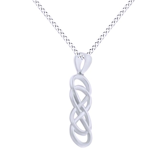 AFFY Double Infinity Symbol Pendant Necklace In 14K White Gold