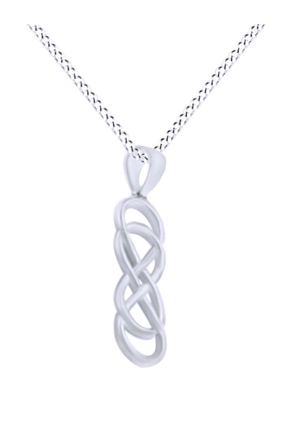 Double Infinity Symbol Pendant Necklace In 14K White Gold
