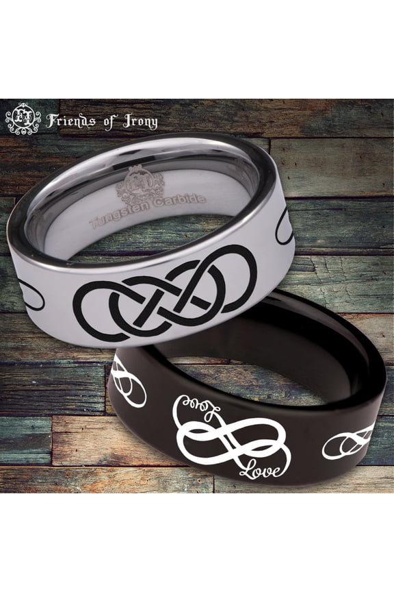 Double Infinity Tungsten Carbide Ring
