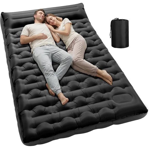 Double Inflatable Camping Sleeping Pad,Thick 6 inch 2 Person Ultralight Sleeping Mat with Built-in Foot Pump and Pillow,Camping Essentials for Hiking,Backpacking,Traveling, Tent