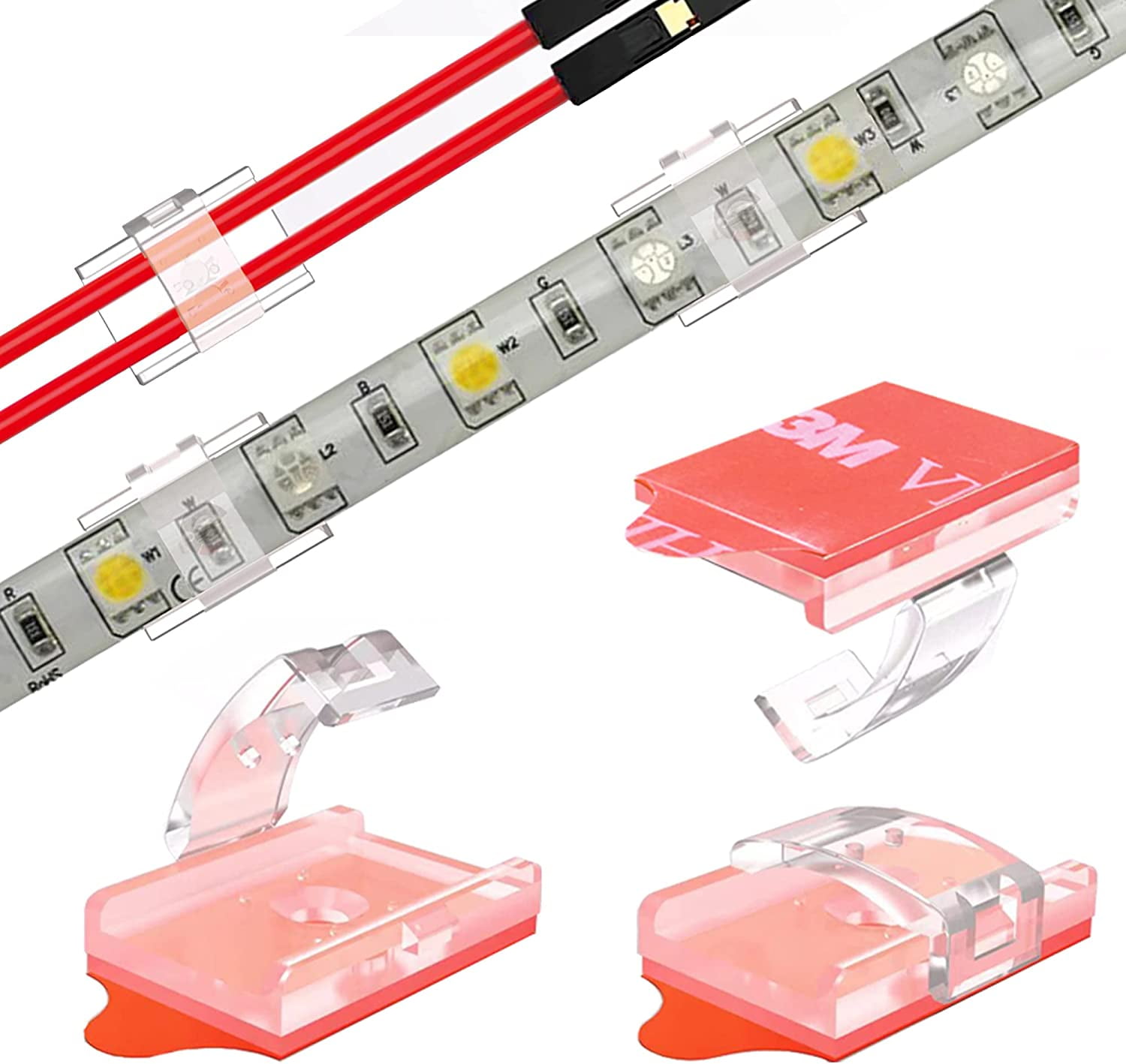 Double Installation LED Strip Light Mounting Brackets and Clips,Ideal