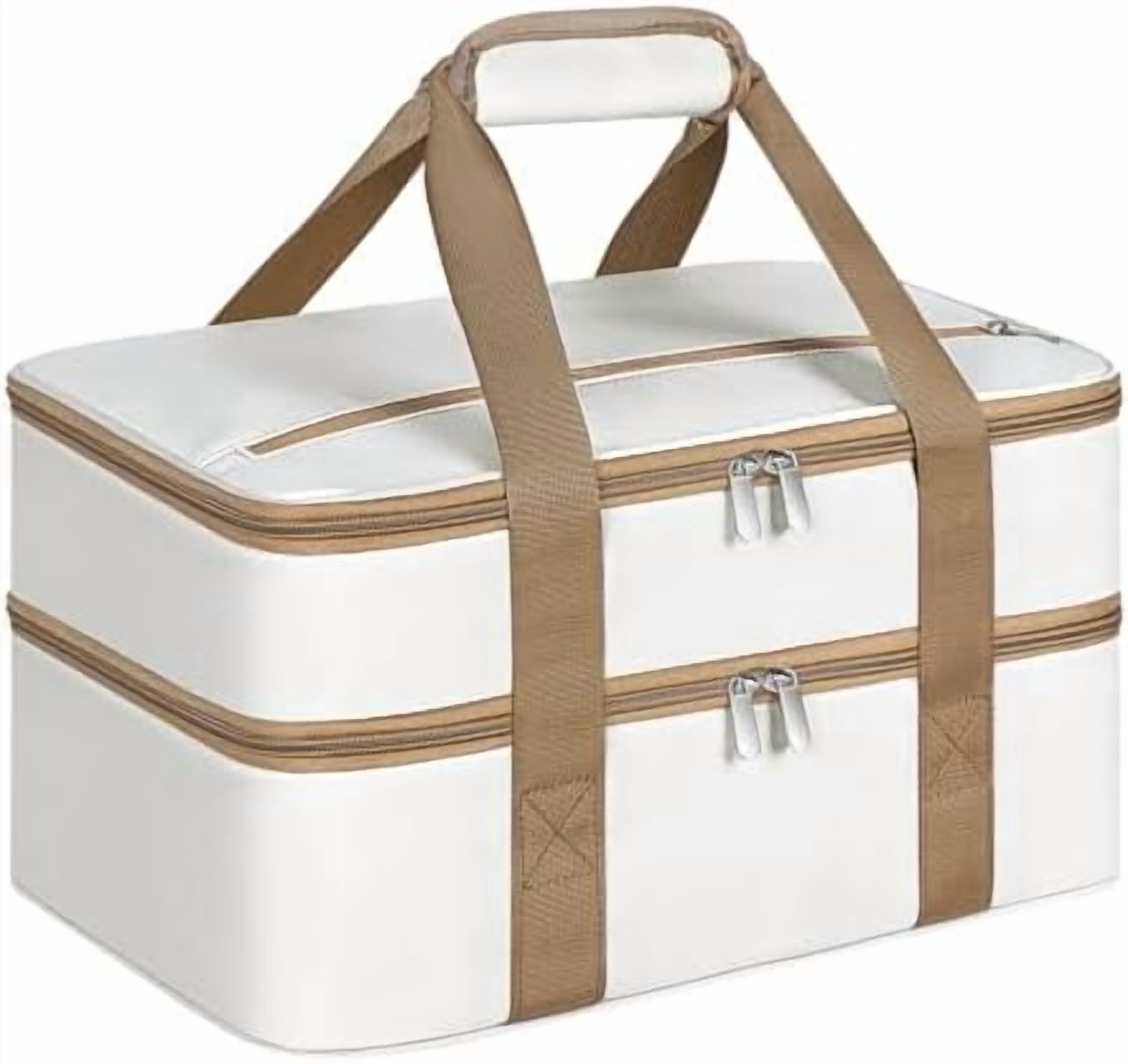 Double Insulated Casserole Carrier, Portable Casserole Carrier for Hot or Cold Food Lunch Tote Warmer or Cooler Bag, Lasagna Lunch Bag for Potluck Parties- Fits Baking Dish-Beige - Walmart.com