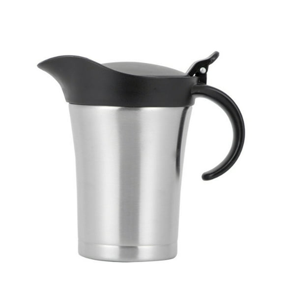 Double Insulated Gravy Boat, Stainless Steel Gravy Sauce Jug with Lid, Ideal Gravy Warmer Pitcher 750ML,1 * Gravy Sauce Jug,Silver