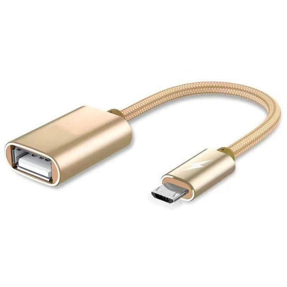 Double Interfaces OTG Cable Portable OTG Adapter with Aluminum Housing Data Transfer Cable 150mm Length for Phones Tabl