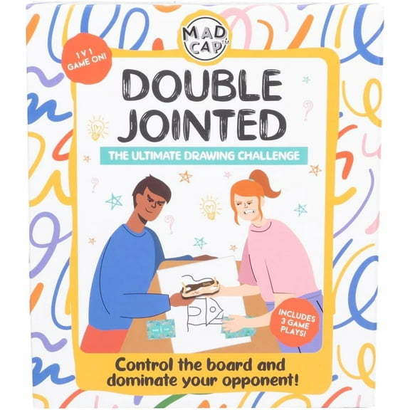 Double Jointed Game. Includes Wooden Drawing Device, 2 Pencils, 1 Notepad & 40 Game Cards.
