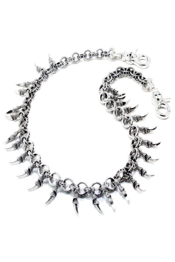 Double K Dragon Claw Symbol Biker Key Jean Wallet Chain (28") Silver CS79 A101