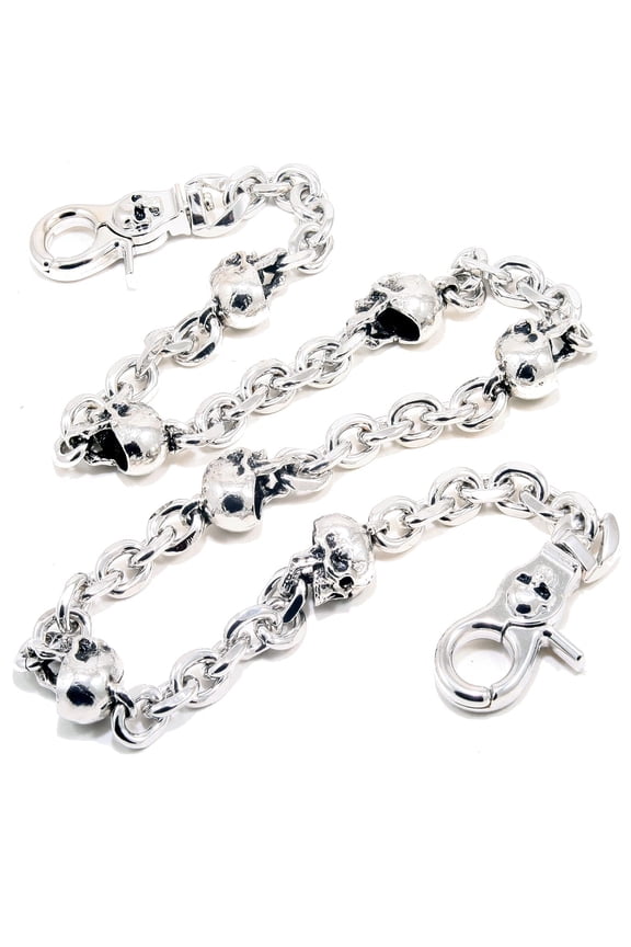 Double K Multi Skull Connect Biker Key Jean Wallet Chain (21") Silver CS80N21 A101