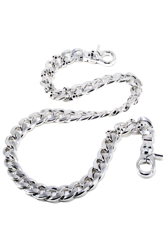Double K Strong Skull Spike Key Jean Wallet Chain (27.5"/8.1oz) Silver CS119 A101