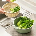 thumbnail image 1 of Double Kitchen Sink Strainer Basket, Multi-Purpose Fruit Vegetable Washing Colander with Detachable Bowl, Draining Basket for Potatoes, Carrots, Spinach, 1-Pack, Blue, Purple, or Green, 1 of 7