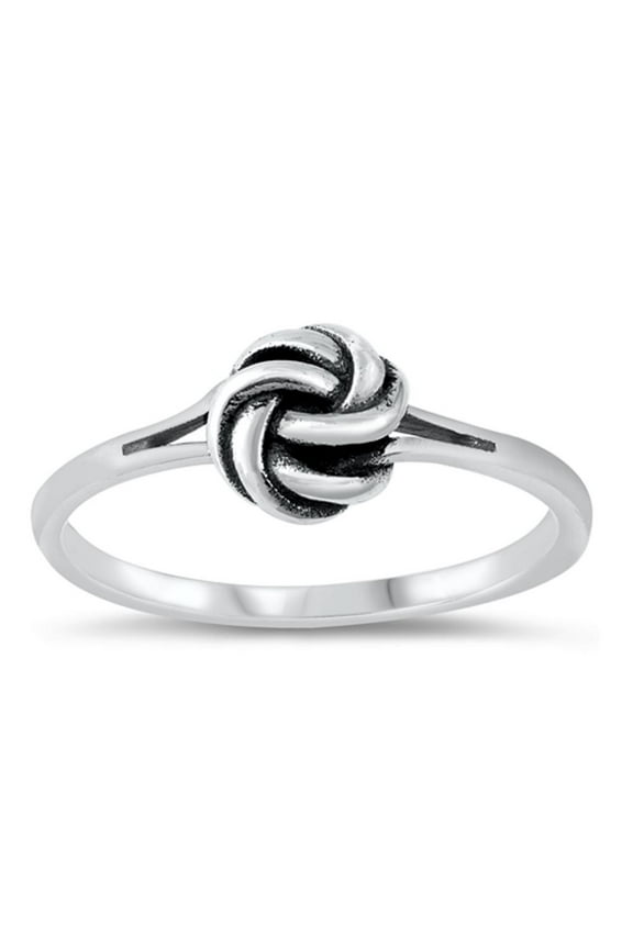 Double Knot Ball Ring .925 Sterling Silver Band Jewelry Female Male Unisex Size 9