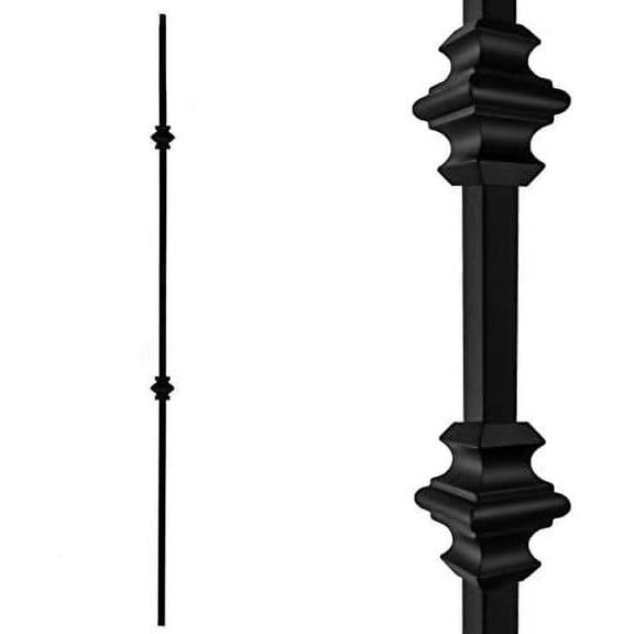 Double Knuckle Iron Balusters (Contractor Pack of 10) Spindles - Real Satin Black not Matte or Flat Color - 1/2" x 44" Tall$$Tools & Hardware Other