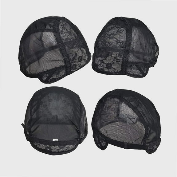 Double Lace Wig Cap for Making Wigs with Adjustable Straps on the Back Swiss Lace Hairnet (Small 21.5inch, Black)