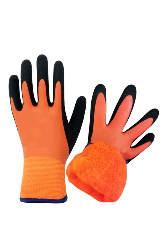 Double Latex Coated Anti Slip Grip Freezer Gloves for Men Women Waterproof Thermal Work Gloves for Cold Weather Winter