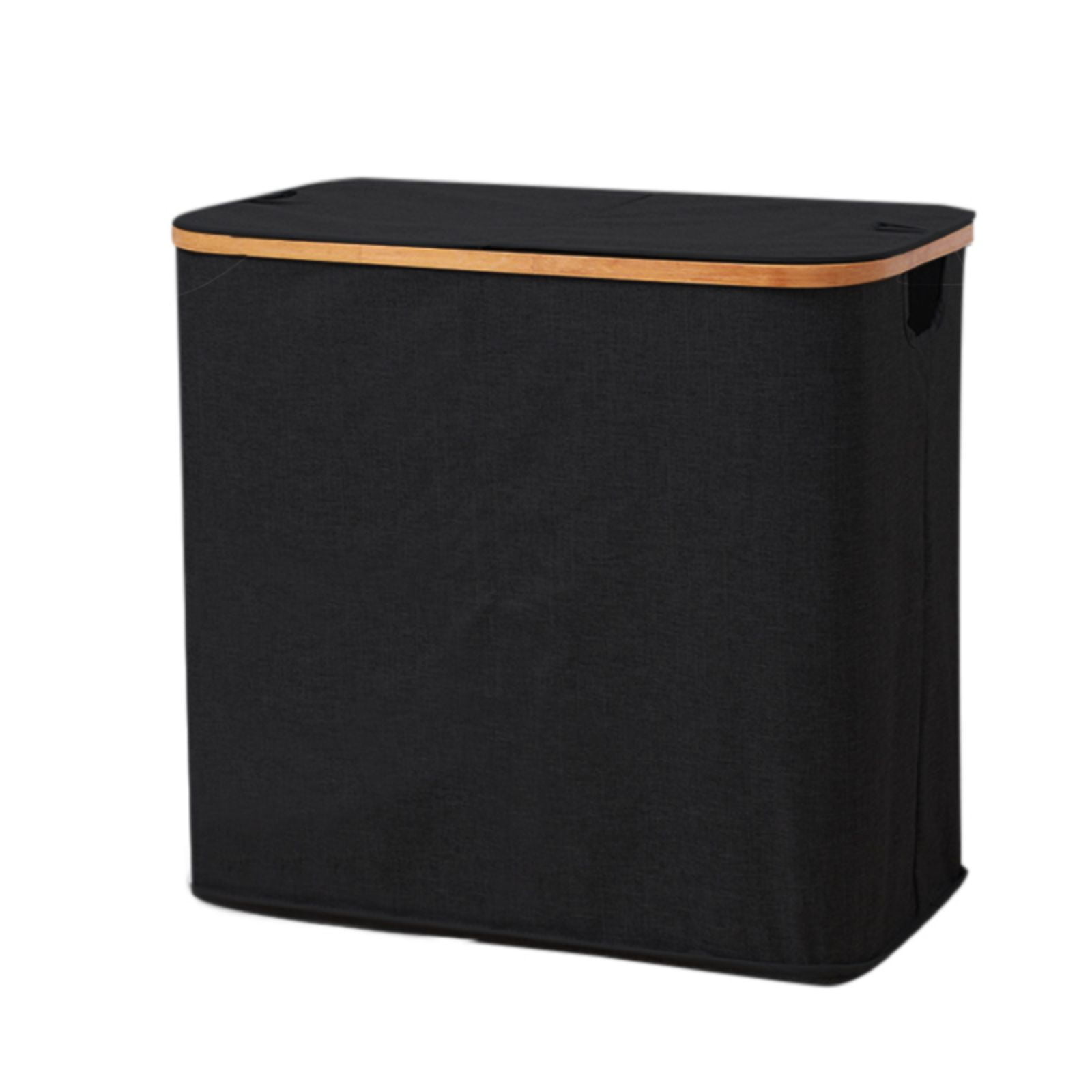 110L Slim Double Laundry Hamper With Lid & Wheels - 2 Section Rolling Dirty Clothes Basket With Removable Mesh Bags