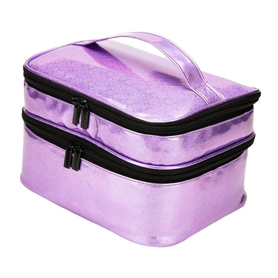 Double Layer 30 Grids Large Portable Nail Organizer Carrying Case Bottle