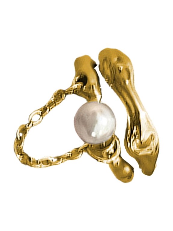 Double Layer Adjustable Delicate Chain Opening Rings Alloy Texture Suitable for Wedding Parties Wear
