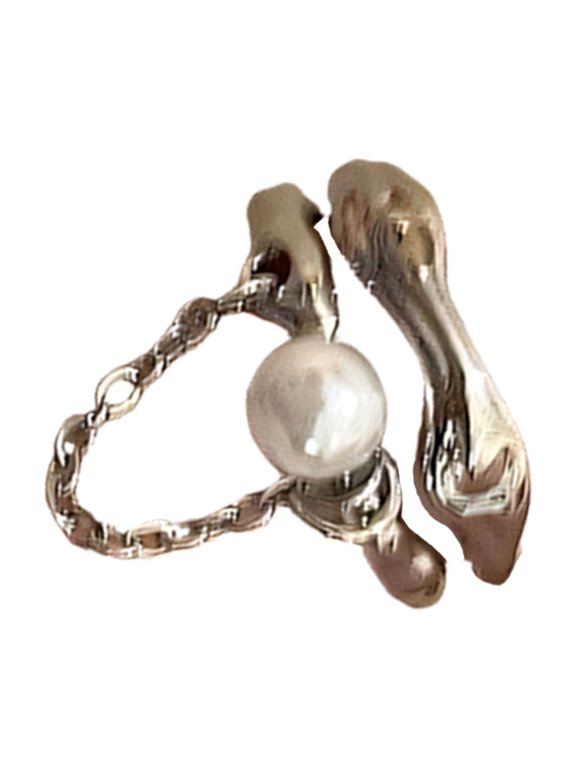 Double Layer Adjustable Rings Open Jewelry Delicate Tassels Finger Rings Alloy Texture Suitable for Various Occasion